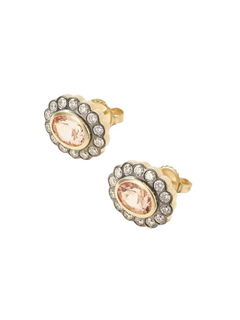 Lexie 14-karat Gold, Morganite And Diamond Earrings Lexie 14-karat Gold, Morganite And Diamond Earrings