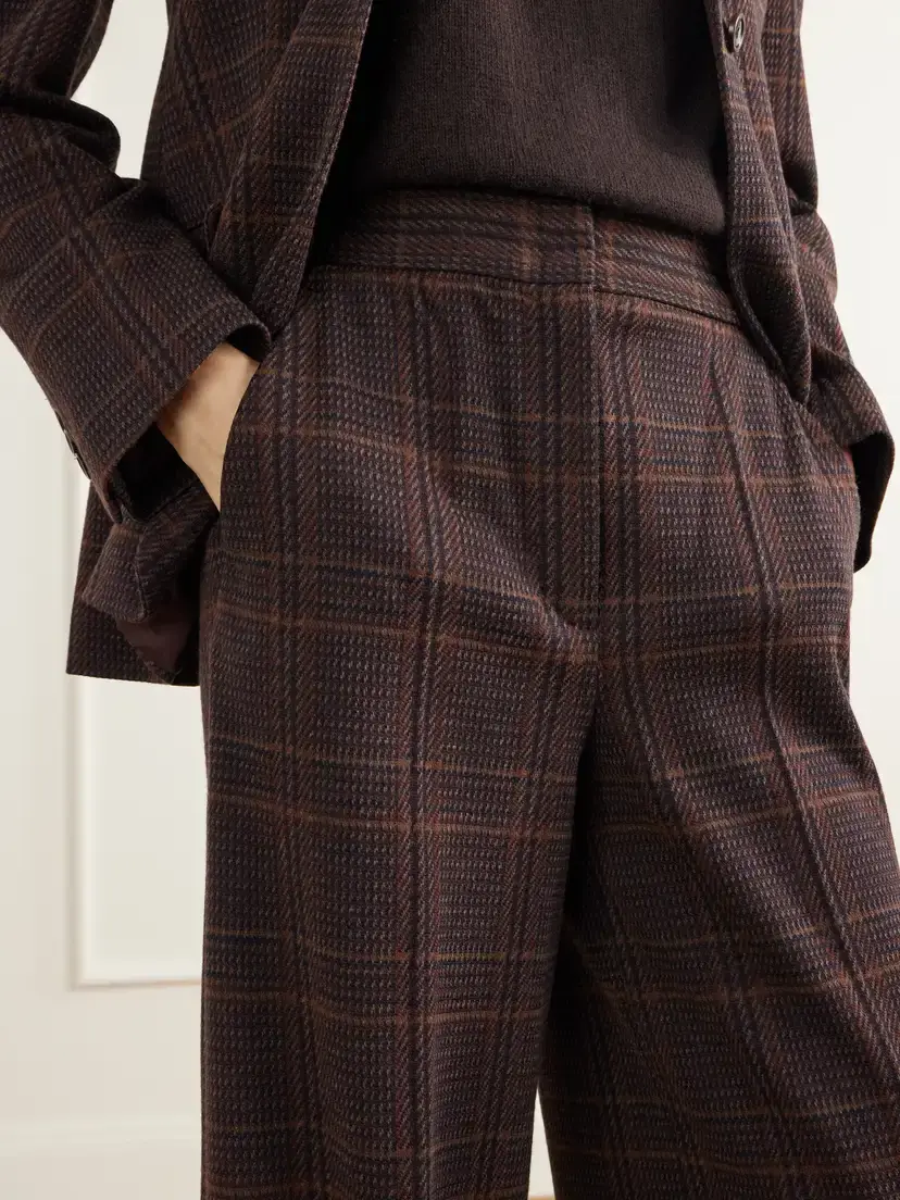 Max Mara Emiro Prince Of Wales Checked Wool And Cotton-blend Twill Wide-leg Pants | Thumbnail 5 Max Mara Emiro Prince Of Wales Checked Wool And Cotton-blend Twill Wide-leg Pants | Thumbnail 5