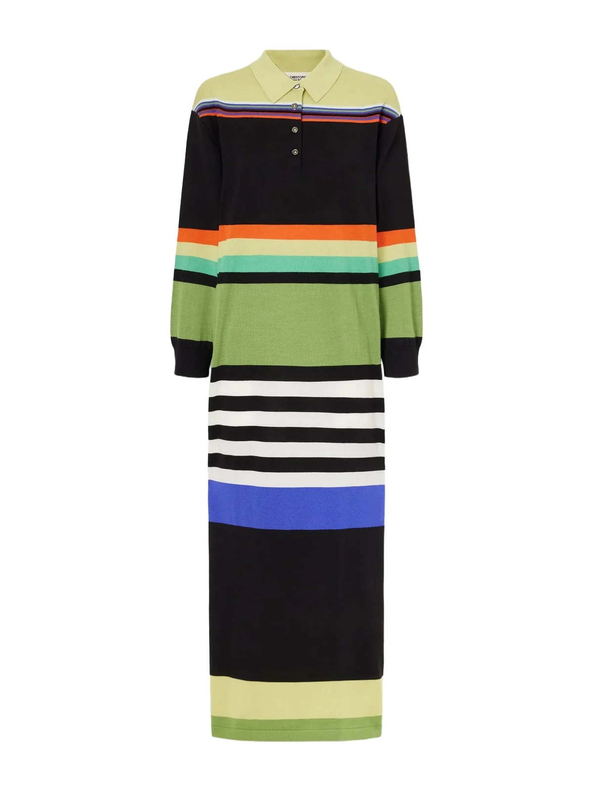 Christopher John Rogers Striped Merino Wool And Silk-blend Maxi Dress