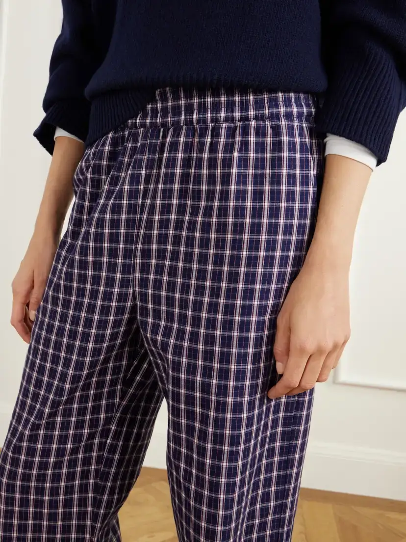 SKALL Jasmine Checked Organic Cotton-poplin Wide-leg Pants | Thumbnail 5 SKALL Jasmine Checked Organic Cotton-poplin Wide-leg Pants | Thumbnail 5