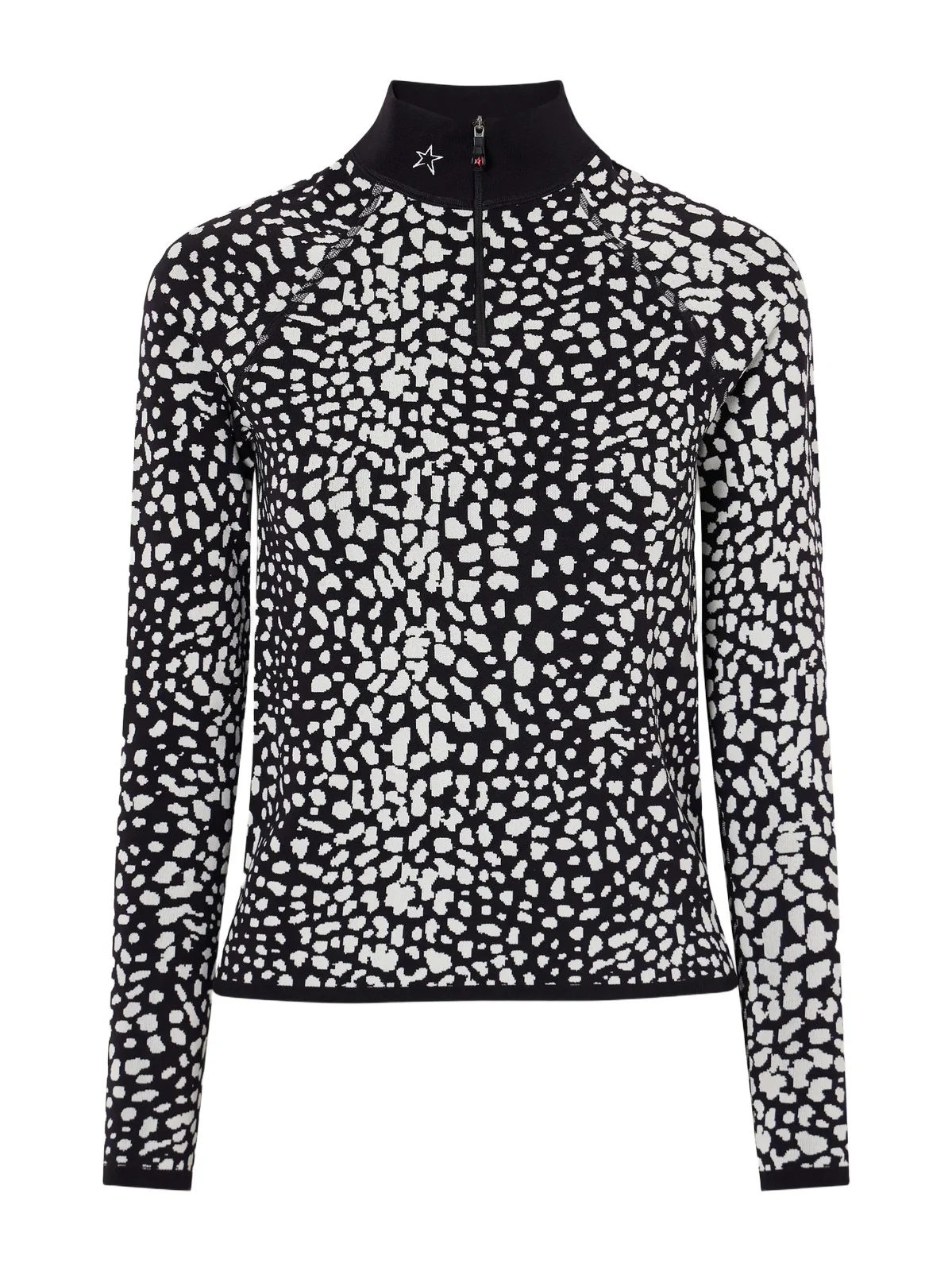 Leopard-jacquard Thermal Half-zip Stretch-knit Base Layer