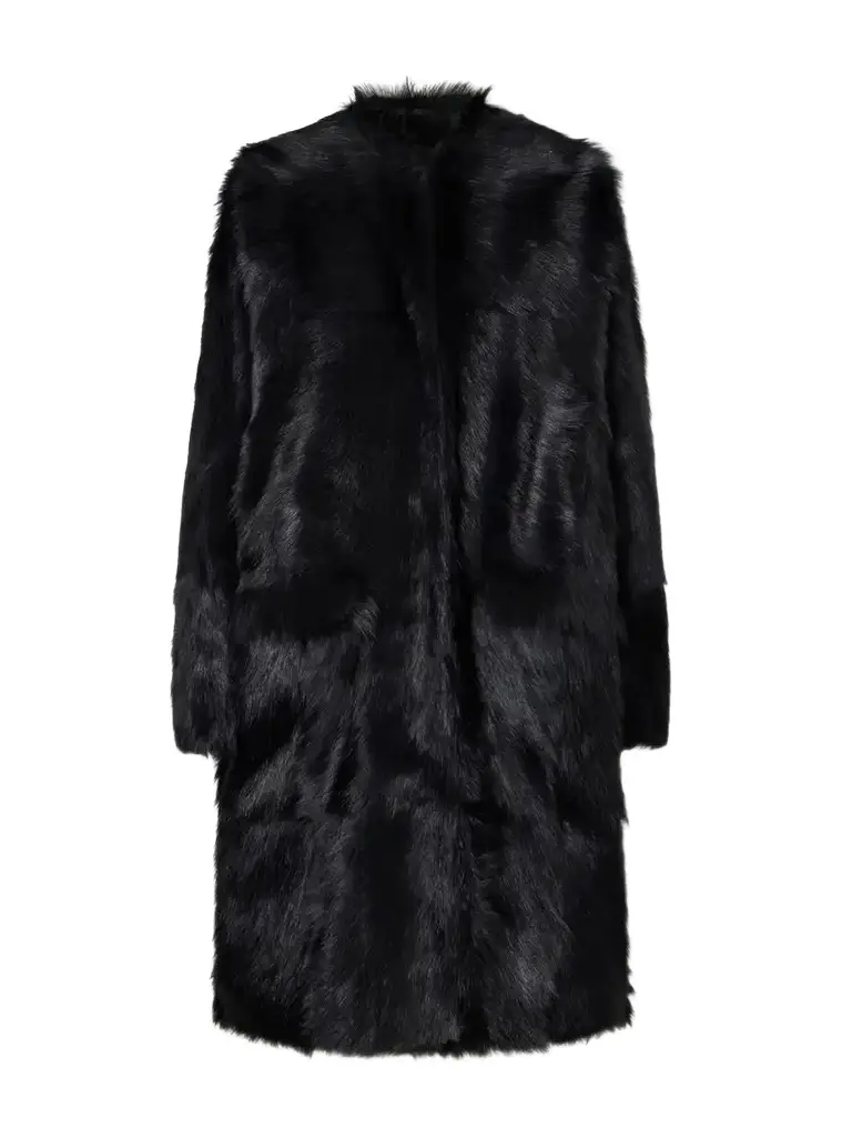 TOTEME Collarless Shearling Coat