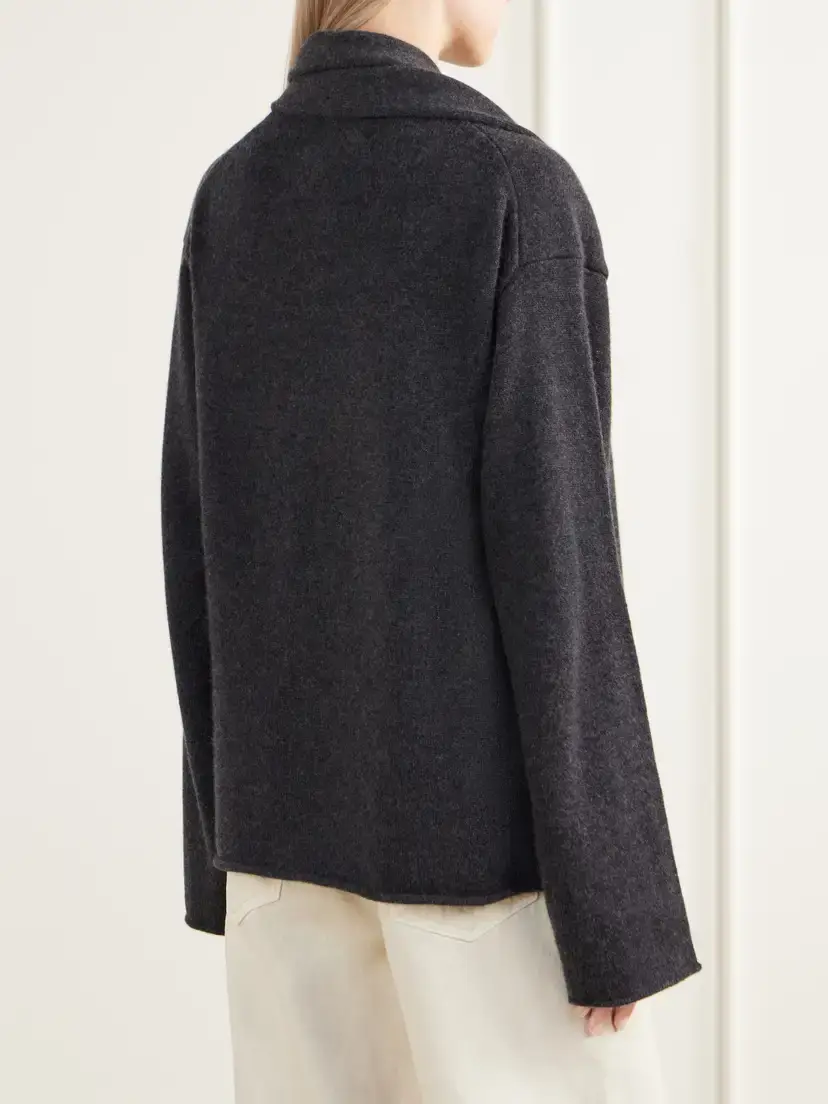 Loulou de Saison Frances Scarf-detailed Cashmere Sweater | Thumbnail 3 Loulou de Saison Frances Scarf-detailed Cashmere Sweater | Thumbnail 3
