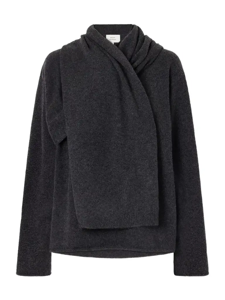 Frances Scarf-detailed Cashmere Sweater