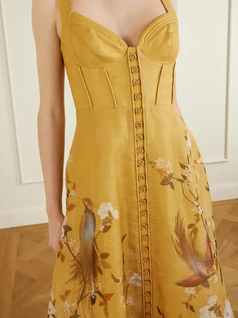 Zimmermann Momentum Corded Floral-print Linen And Silk-blend Woven Midi Dress | Thumbnail 4