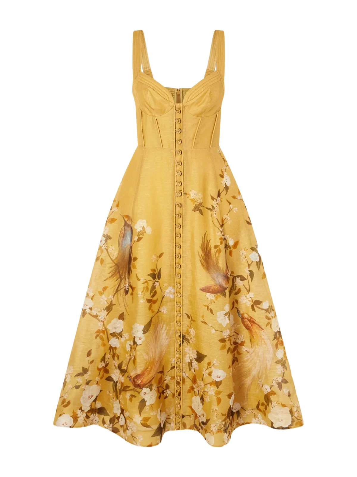 Momentum Corded Floral-print Linen And Silk-blend Woven Midi Dress