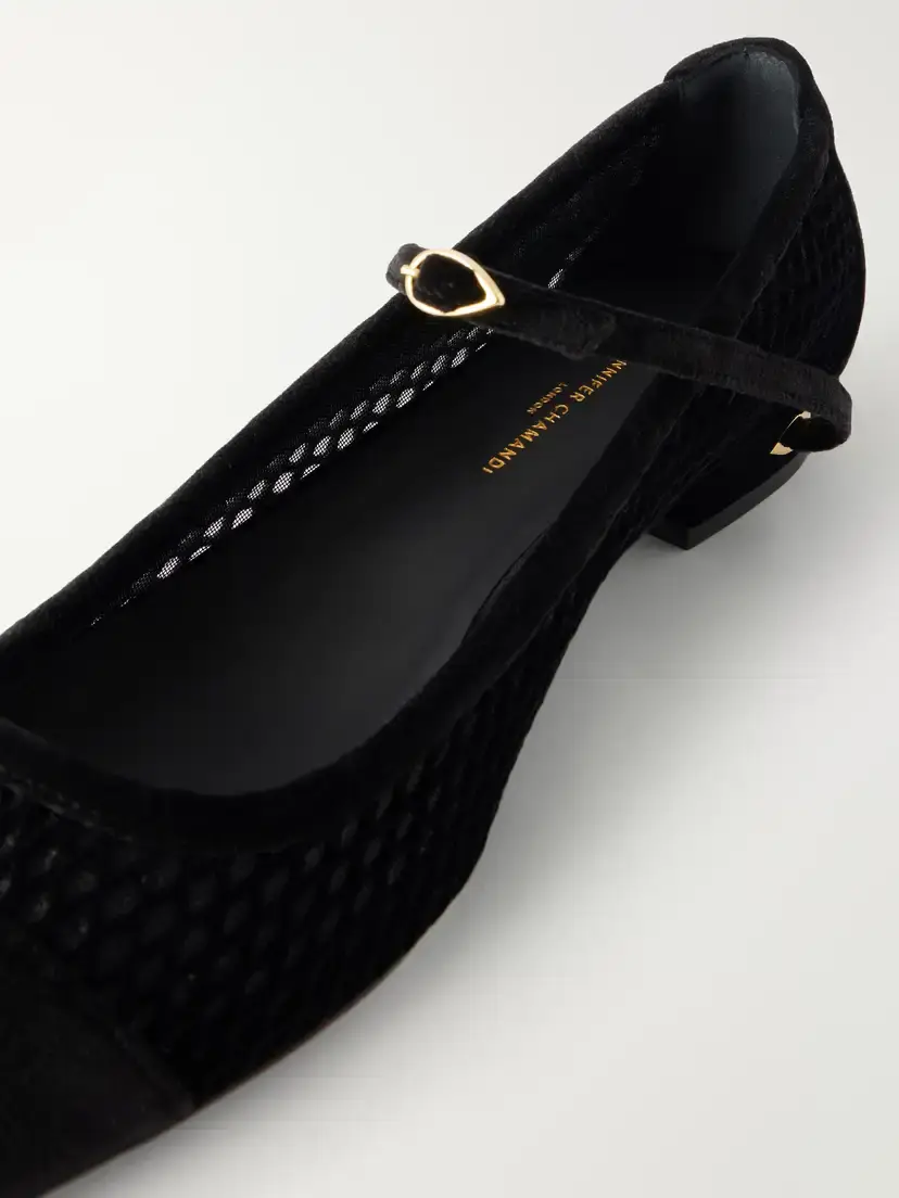 Jennifer Chamandi Lorenzo 20 Suede-trimmed Mesh Ballet Flats | Thumbnail 5 Jennifer Chamandi Lorenzo 20 Suede-trimmed Mesh Ballet Flats | Thumbnail 5
