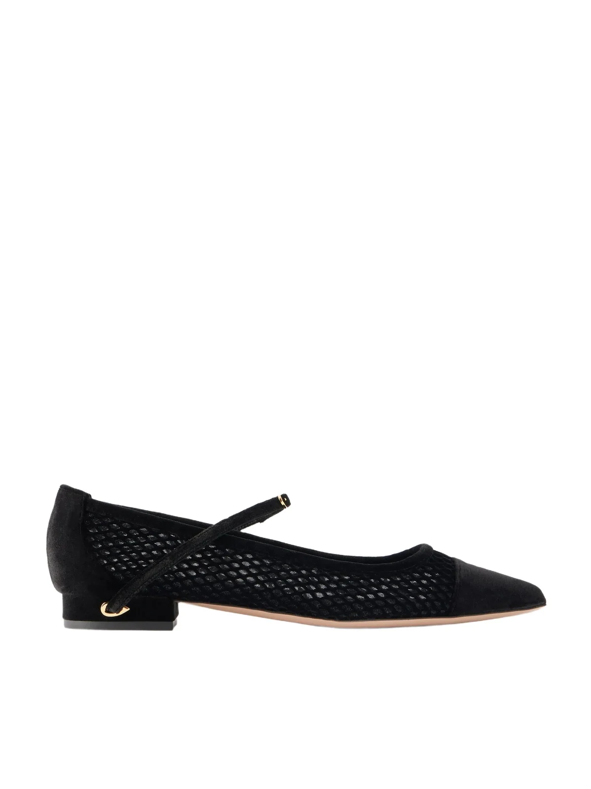 Jennifer Chamandi Lorenzo 20 Suede-trimmed Mesh Ballet Flats