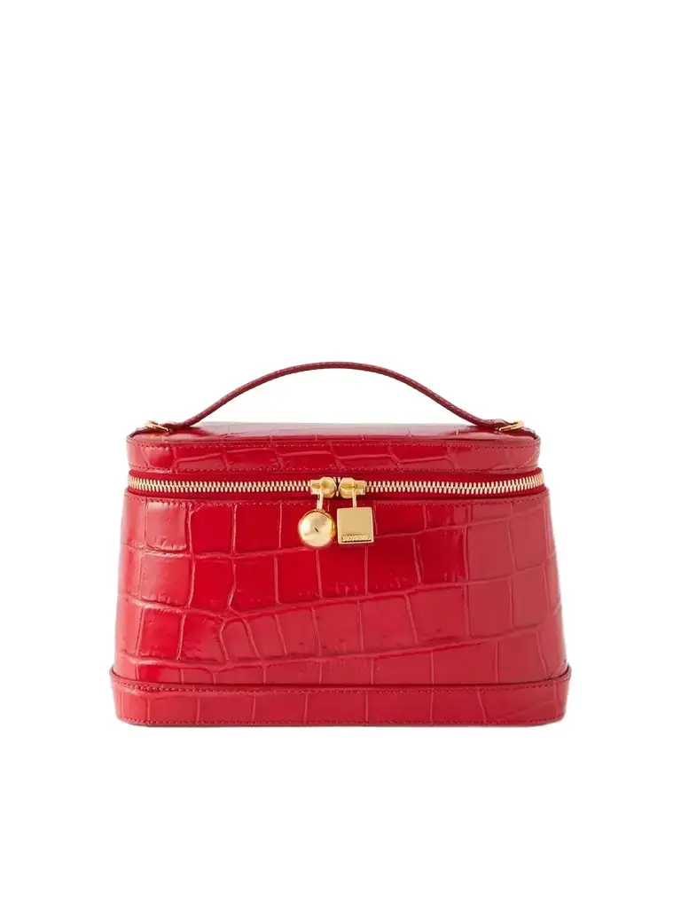 Jacquemus Le Petit Vanity Croc-effect Leather Top-handle Bag