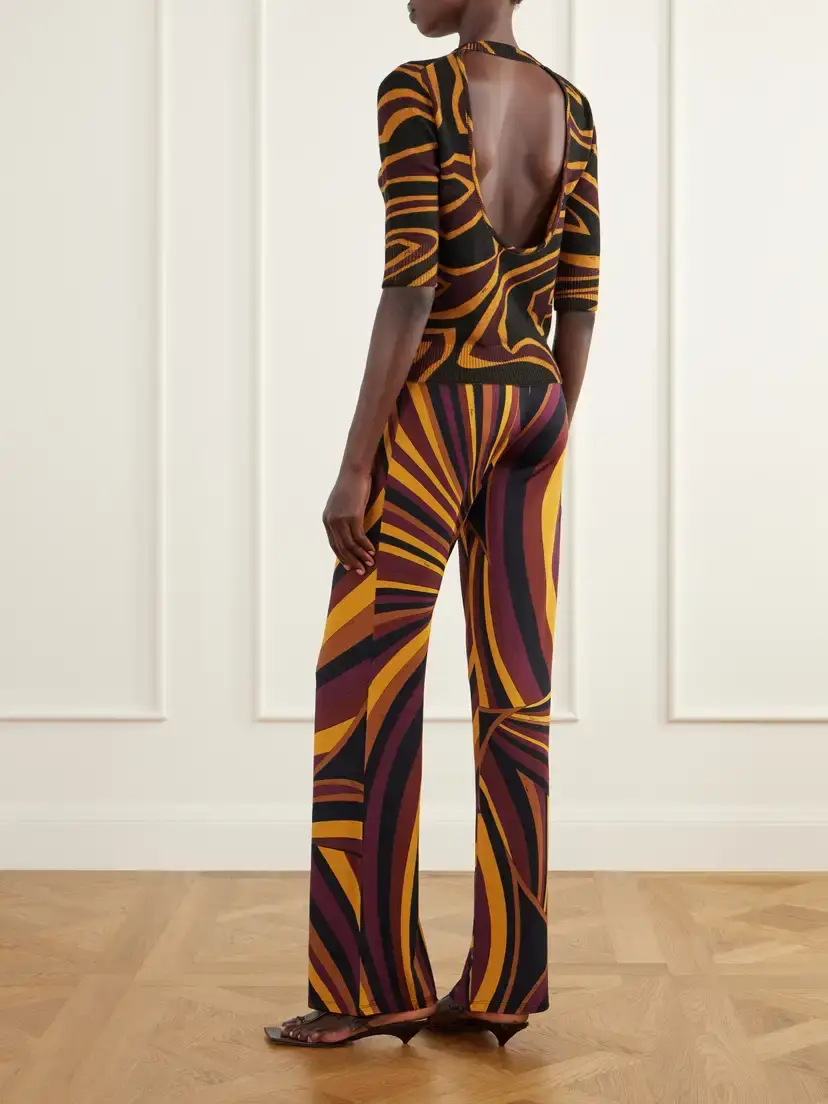 PUCCI Printed Open-back Wool-blend Sweater | Thumbnail 3