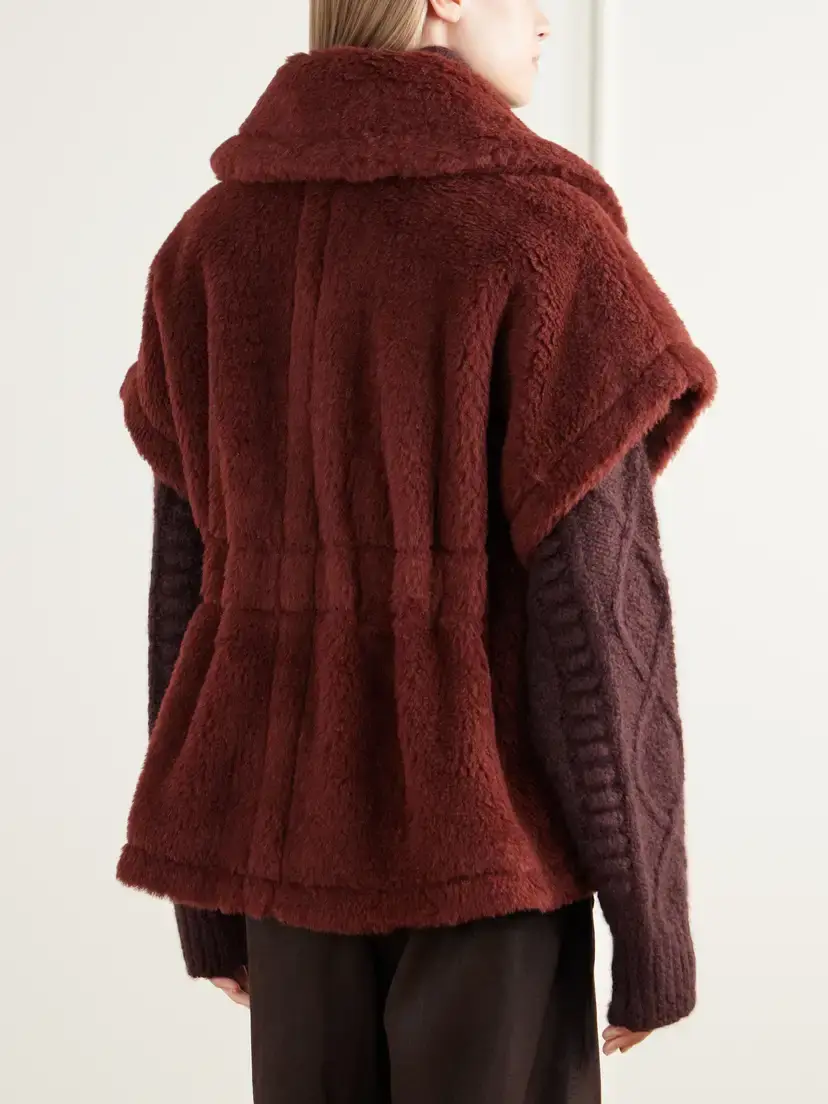 Max Mara Abavo Buckled Alpaca, Wool And Silk-blend Fleece Cape | Thumbnail 3 Max Mara Abavo Buckled Alpaca, Wool And Silk-blend Fleece Cape | Thumbnail 3