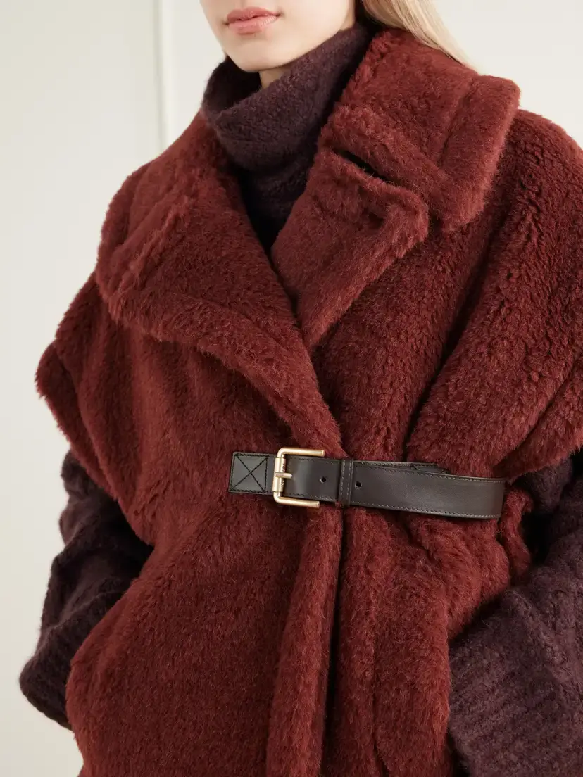 Max Mara Abavo Buckled Alpaca, Wool And Silk-blend Fleece Cape | Thumbnail 4 Max Mara Abavo Buckled Alpaca, Wool And Silk-blend Fleece Cape | Thumbnail 4
