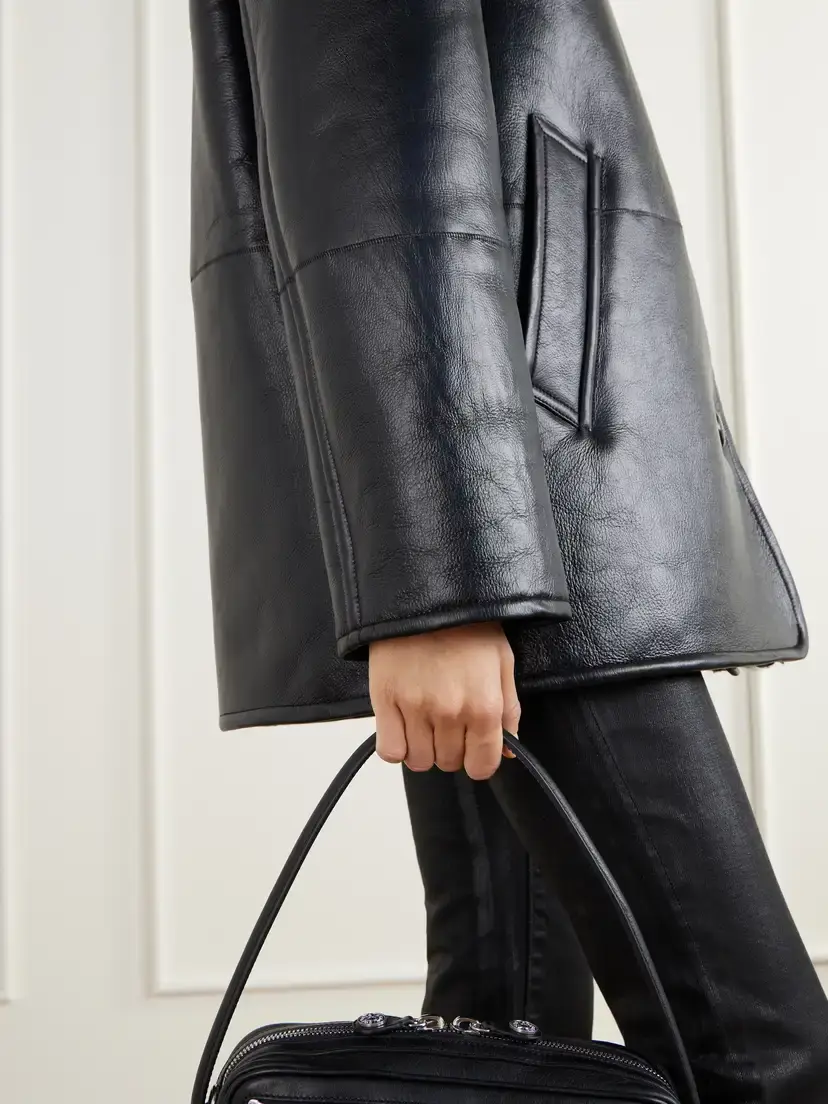 Acne Studios Paneled Shearling-trimmed Leather Coat | Thumbnail 6 Acne Studios Paneled Shearling-trimmed Leather Coat | Thumbnail 6
