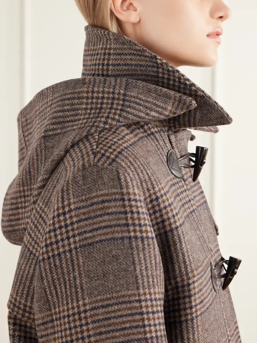 Barbour Melody Leather-trimmed Prince Of Wales Checked Wool-blend Woven Coat | Thumbnail 5 Barbour Melody Leather-trimmed Prince Of Wales Checked Wool-blend Woven Coat | Thumbnail 5
