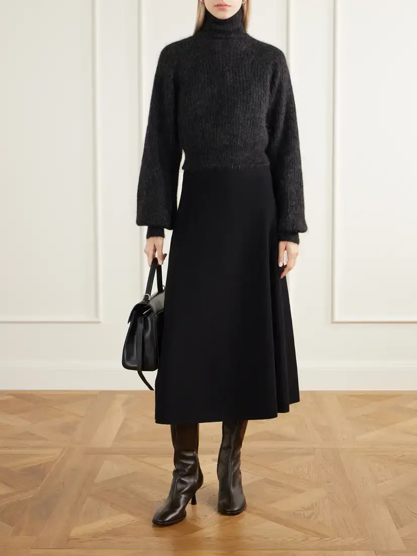 Max Mara Adorno Open-back Cropped Ribbed Mohair-blend Turtleneck Sweater | Thumbnail 2 Max Mara Adorno Open-back Cropped Ribbed Mohair-blend Turtleneck Sweater | Thumbnail 2