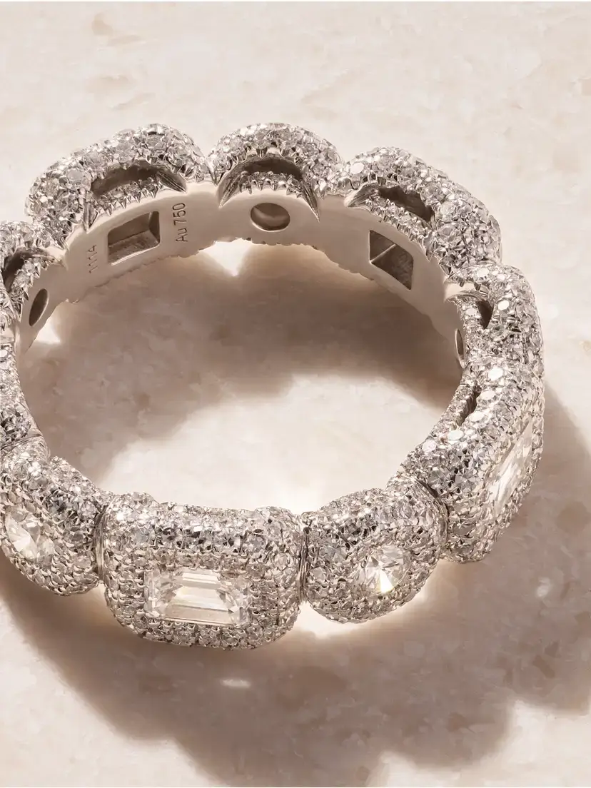 David Morris Eternity 18-karat White Gold Diamond Ring | Thumbnail 3 David Morris Eternity 18-karat White Gold Diamond Ring | Thumbnail 3