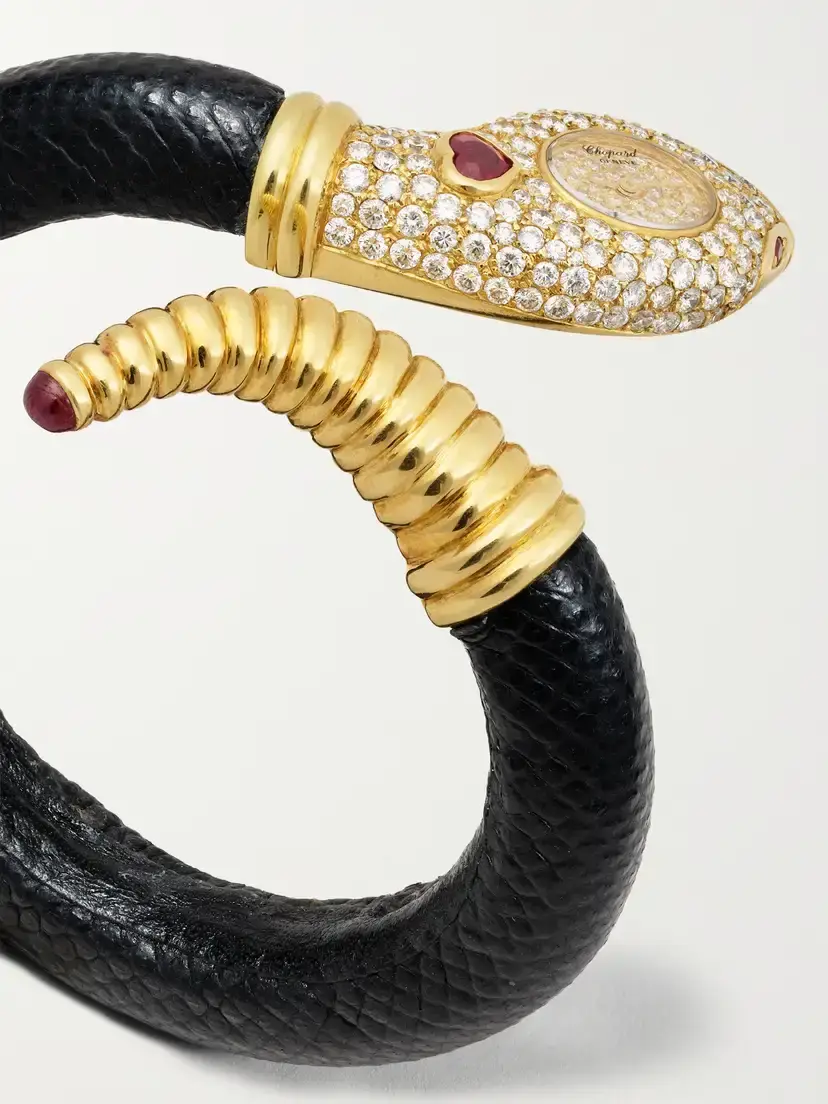 Stephanie Windsor + Chopard Vintage 1990s Snake 18-karat Gold, Ruby And Diamond Watch, Ref. 5199 (6'' Wrist) | Thumbnail 3 Stephanie Windsor + Chopard Vintage 1990s Snake 18-karat Gold, Ruby And Diamond Watch, Ref. 5199 (6'' Wrist) | Thumbnail 3