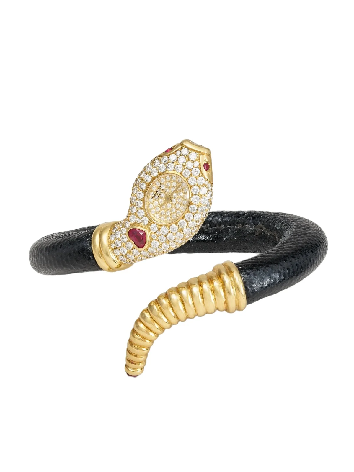 Stephanie Windsor + Chopard Vintage 1990s Snake 18-karat Gold, Ruby And Diamond Watch, Ref. 5199 (6'' Wrist)