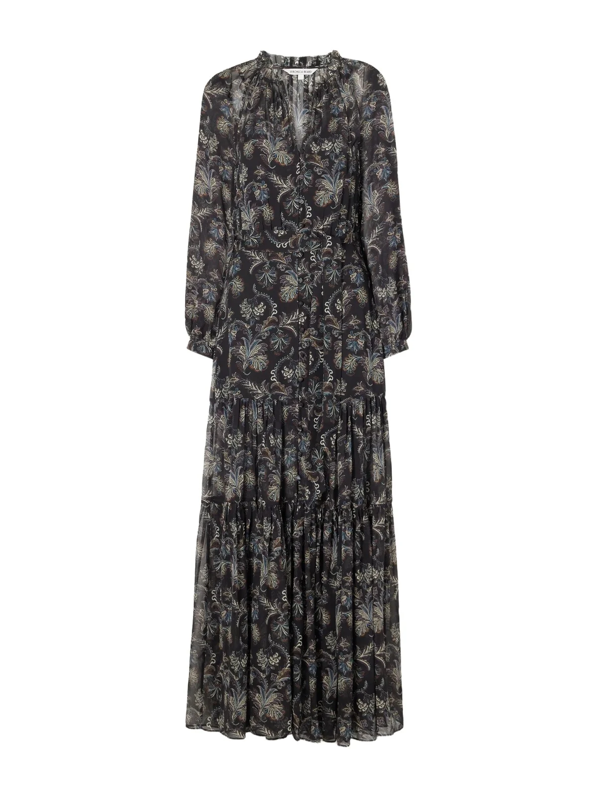 Isra Belted Gathered Paisley-print Silk-georgette Maxi Dress Isra Belted Gathered Paisley-print Silk-georgette Maxi Dress