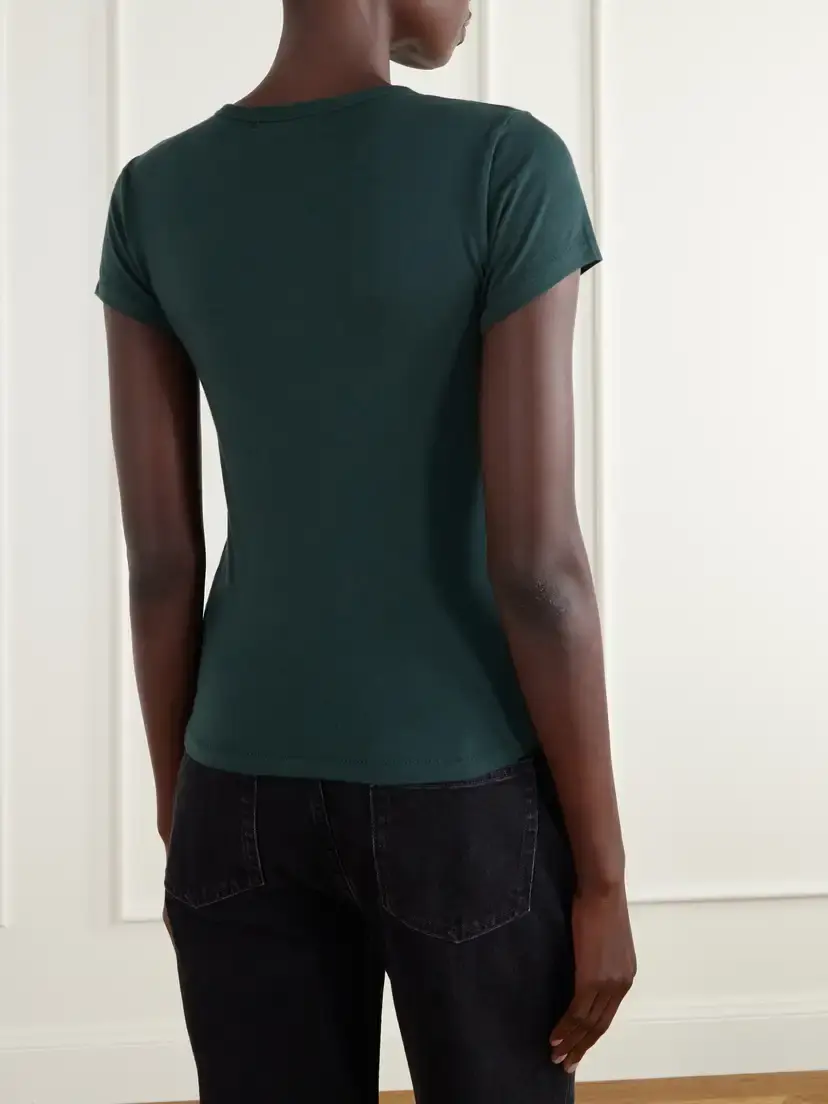 ÉTERNE Short Sleeve Baby Tee Cotton And Modal-blend Jersey T-shirt | Thumbnail 4 ÉTERNE Short Sleeve Baby Tee Cotton And Modal-blend Jersey T-shirt | Thumbnail 4