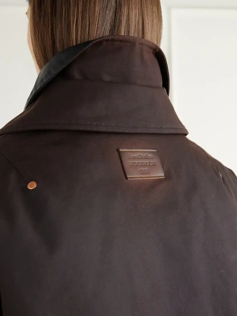 Acne Studios Leather-trimmed Waxed Cotton-canvas Down Jacket | Thumbnail 5