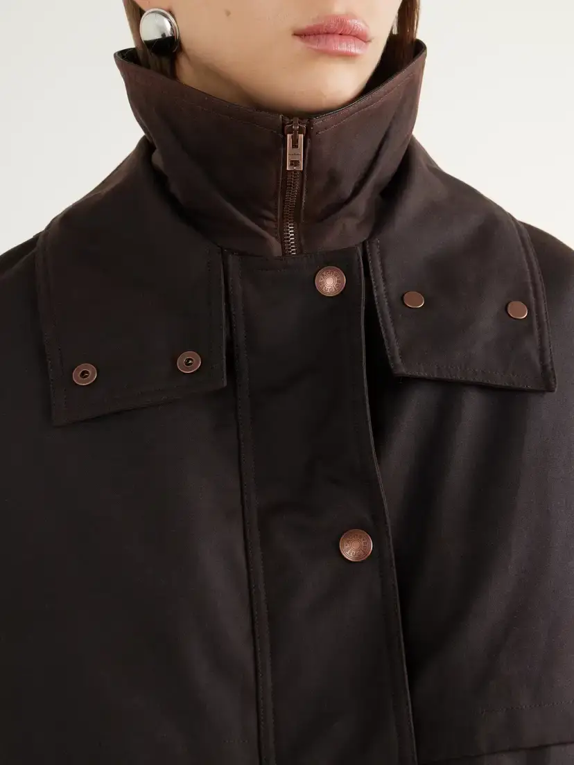 Acne Studios Leather-trimmed Waxed Cotton-canvas Down Jacket | Thumbnail 6