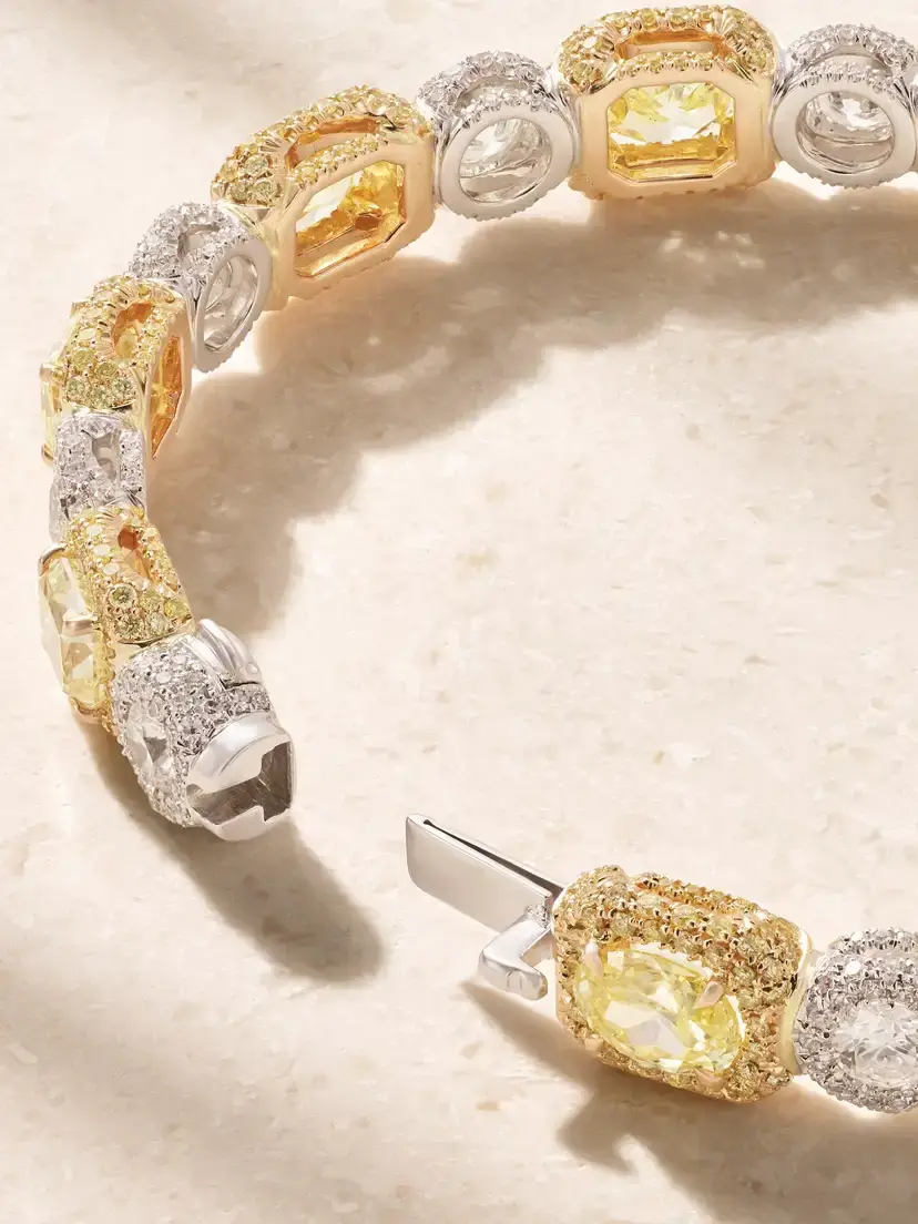 David Morris 18-karat Yellow And White Gold Diamond Bracelet | Thumbnail 3 David Morris 18-karat Yellow And White Gold Diamond Bracelet | Thumbnail 3