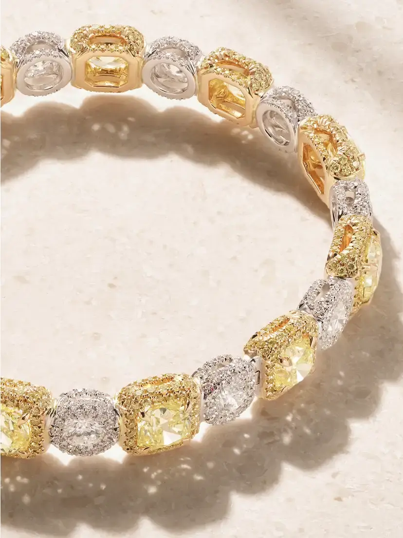 David Morris 18-karat Yellow And White Gold Diamond Bracelet | Thumbnail 4 David Morris 18-karat Yellow And White Gold Diamond Bracelet | Thumbnail 4