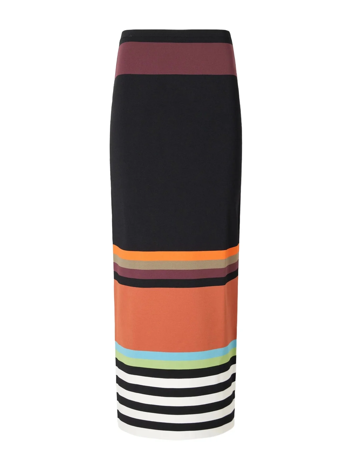 Christopher John Rogers Striped Stretch-jersey Midi Skirt