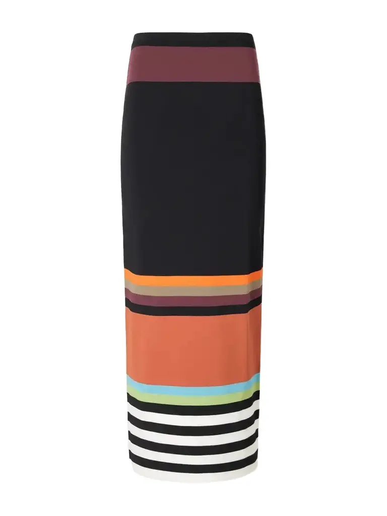 Christopher John Rogers Striped Stretch-jersey Midi Skirt
