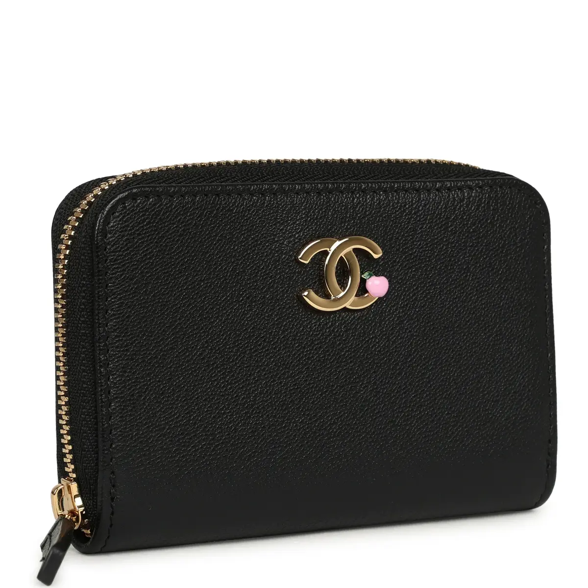 Chanel Chanel "Lucky Park" Coin Wallet Black Goatskin Gold Hardware | Thumbnail 2