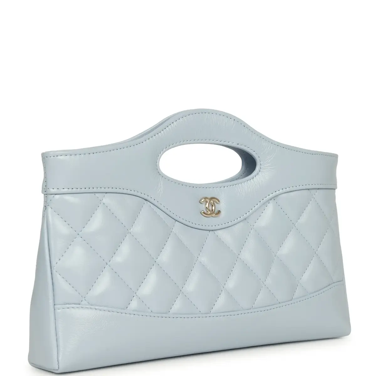 Chanel Chanel 31 Clutch with Chain Light Blue Shiny Lambskin Light Gold Hardware | Thumbnail 2