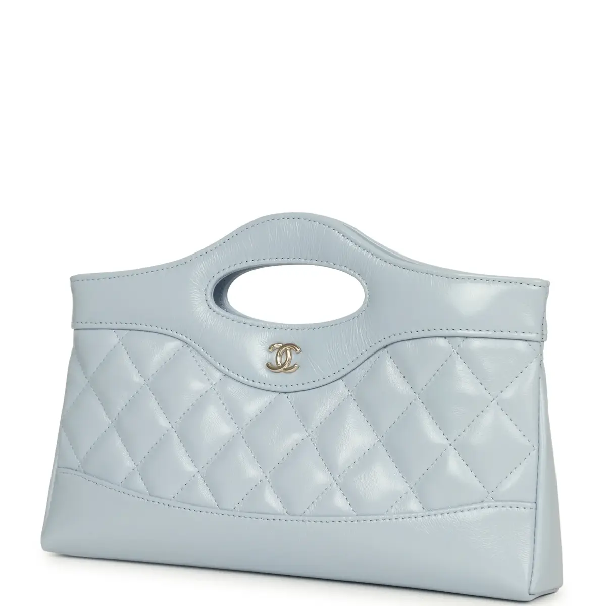 Chanel Chanel 31 Clutch with Chain Light Blue Shiny Lambskin Light Gold Hardware | Thumbnail 5