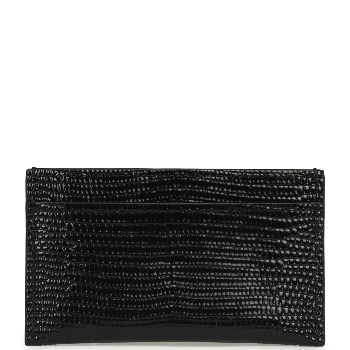 Chanel Chanel CC Card Holder Wallet Black Lizard Embossed Calfskin Gold Hardware | Thumbnail 4