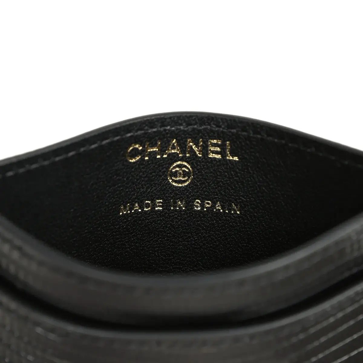 Chanel Chanel CC Card Holder Wallet Black Lizard Embossed Calfskin Gold Hardware | Thumbnail 7