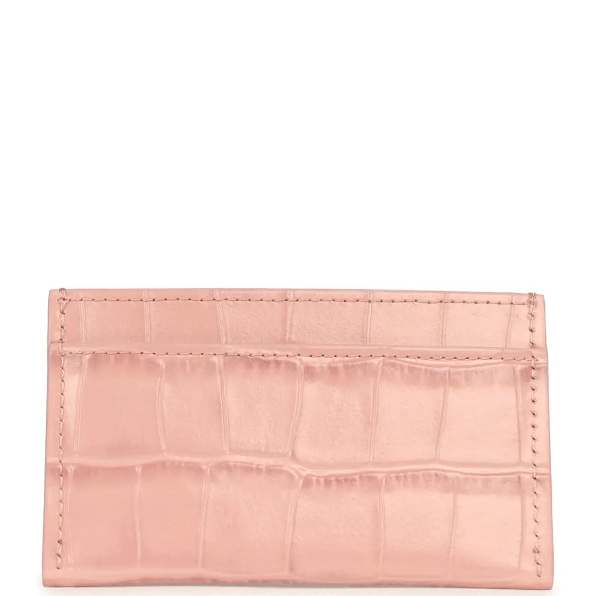 Chanel Chanel CC Card Holder Wallet Pink Croc Embossed Calfskin Gold Hardware | Thumbnail 4