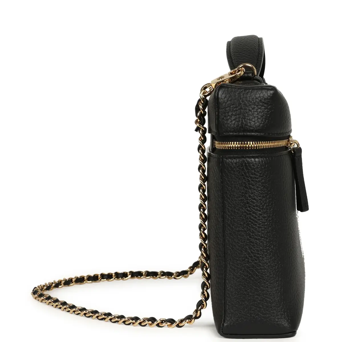 Chanel Chanel Large "Supple" Trapeze Top Handle Long Vanity Case with Chain Black Grained Calfskin Gold Hardware | Thumbnail 3 Chanel Chanel Large "Supple" Trapeze Top Handle Long Vanity Case with Chain Black Grained Calfskin Gold Hardware | Thumbnail 3