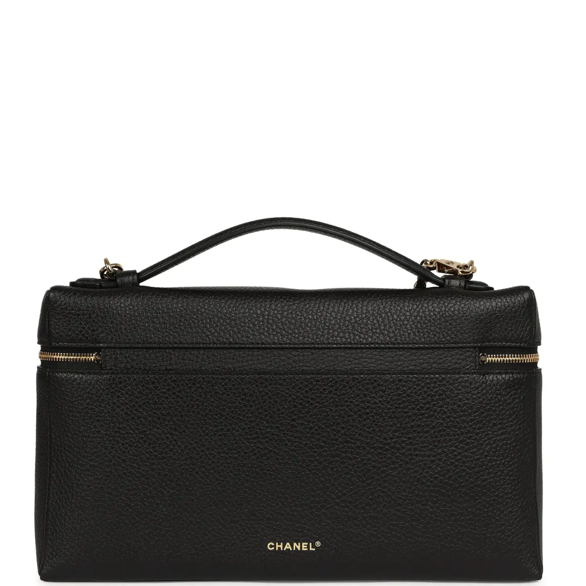 Chanel Chanel Large "Supple" Trapeze Top Handle Long Vanity Case with Chain Black Grained Calfskin Gold Hardware | Thumbnail 4 Chanel Chanel Large "Supple" Trapeze Top Handle Long Vanity Case with Chain Black Grained Calfskin Gold Hardware | Thumbnail 4