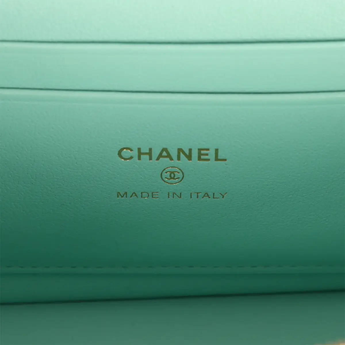 Chanel Chanel Large East West Top Handle Long Vanity Case with Chain Turquoise Iridescent Embossed Croc Calfskin Gold Hardware | Thumbnail 9 Chanel Chanel Large East West Top Handle Long Vanity Case with Chain Turquoise Iridescent Embossed Croc Calfskin Gold Hardware | Thumbnail 9