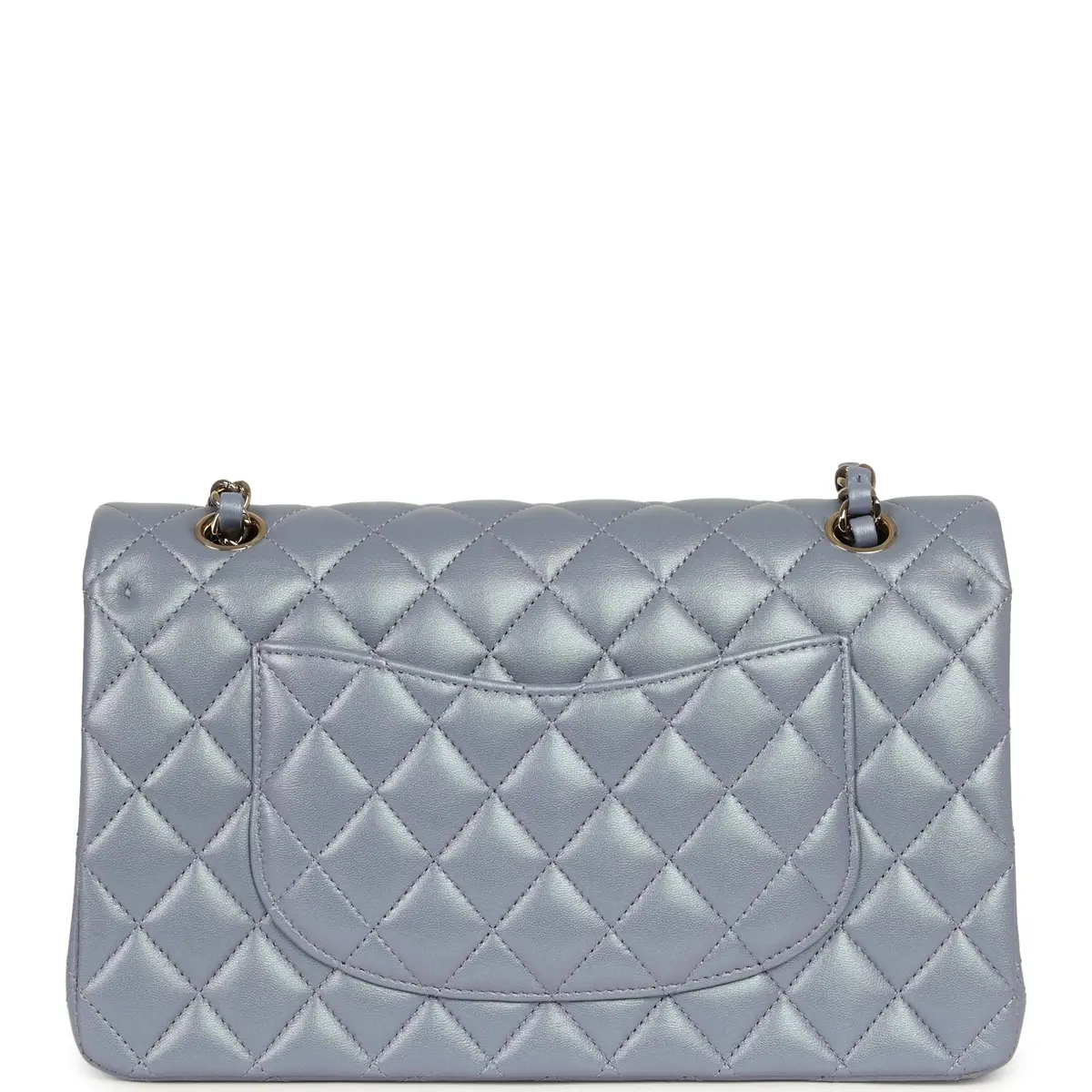 Chanel Chanel Medium Classic Double Flap Bag Purple Iridescent Lambskin Light Gold Hardware | Thumbnail 6