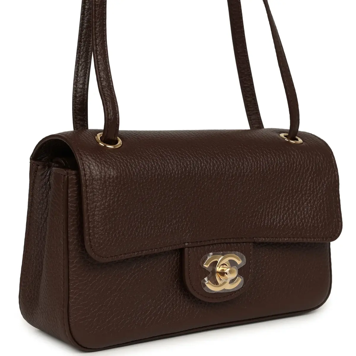 Chanel Chanel Mini "Souplissimo" Flap Bag Dark Brown Grained Calfskin Gold Hardware | Thumbnail 2 Chanel Chanel Mini "Souplissimo" Flap Bag Dark Brown Grained Calfskin Gold Hardware | Thumbnail 2