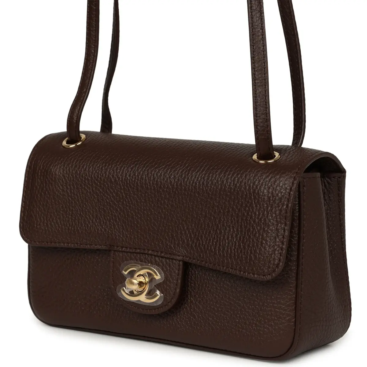Chanel Chanel Mini "Souplissimo" Flap Bag Dark Brown Grained Calfskin Gold Hardware | Thumbnail 5 Chanel Chanel Mini "Souplissimo" Flap Bag Dark Brown Grained Calfskin Gold Hardware | Thumbnail 5