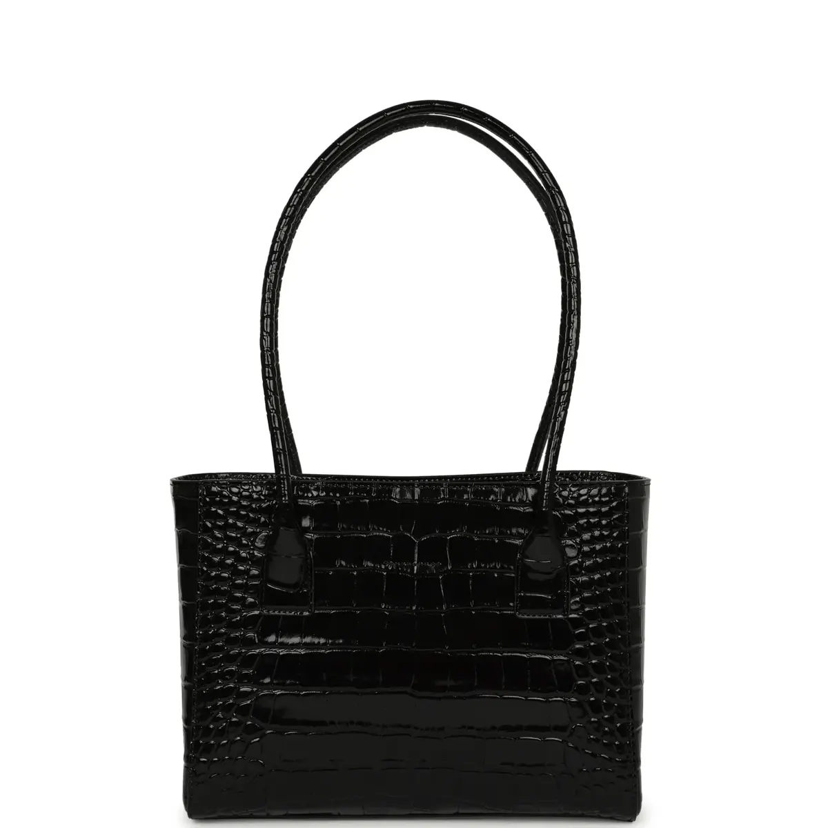 Chanel Chanel Mini Cerf Shopping Bag Black Croc Embossed Calfskin Gold Hardware | Thumbnail 4