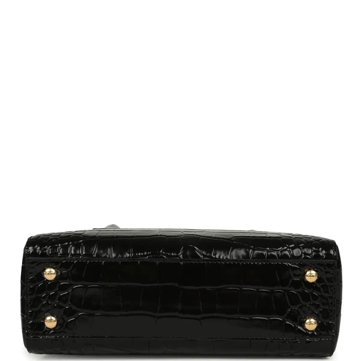 Chanel Chanel Mini Cerf Shopping Bag Black Croc Embossed Calfskin Gold Hardware | Thumbnail 6