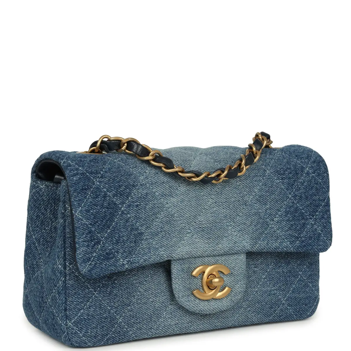 Chanel Chanel Mini Rectangular Flap Bag Blue Ombre Denim Brushed Gold Hardware | Thumbnail 2 Chanel Chanel Mini Rectangular Flap Bag Blue Ombre Denim Brushed Gold Hardware | Thumbnail 2