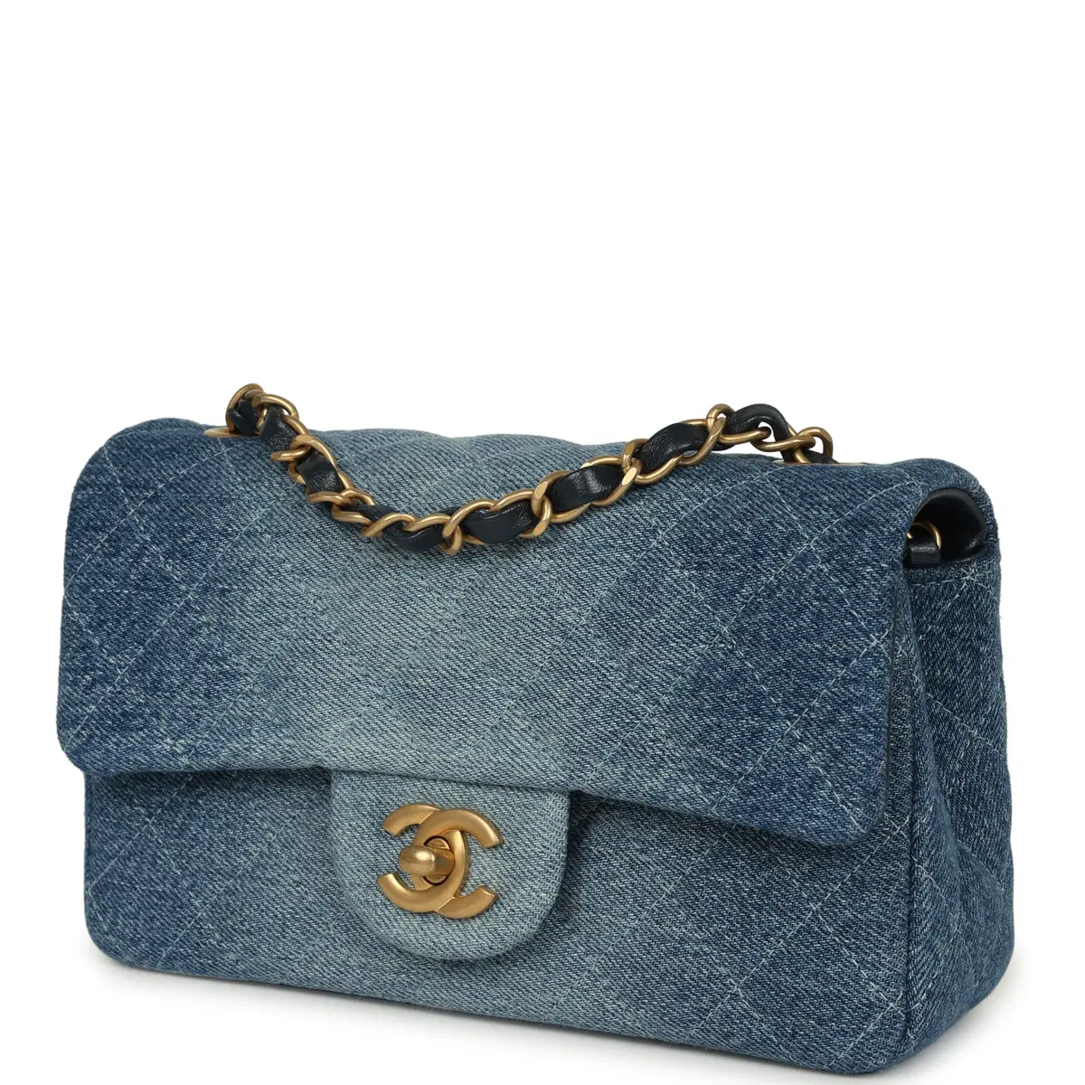 Chanel Chanel Mini Rectangular Flap Bag Blue Ombre Denim Brushed Gold Hardware | Thumbnail 5 Chanel Chanel Mini Rectangular Flap Bag Blue Ombre Denim Brushed Gold Hardware | Thumbnail 5