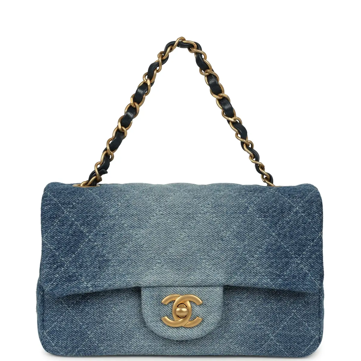 Chanel Chanel Mini Rectangular Flap Bag Blue Ombre Denim Brushed Gold Hardware | Thumbnail 7 Chanel Chanel Mini Rectangular Flap Bag Blue Ombre Denim Brushed Gold Hardware | Thumbnail 7