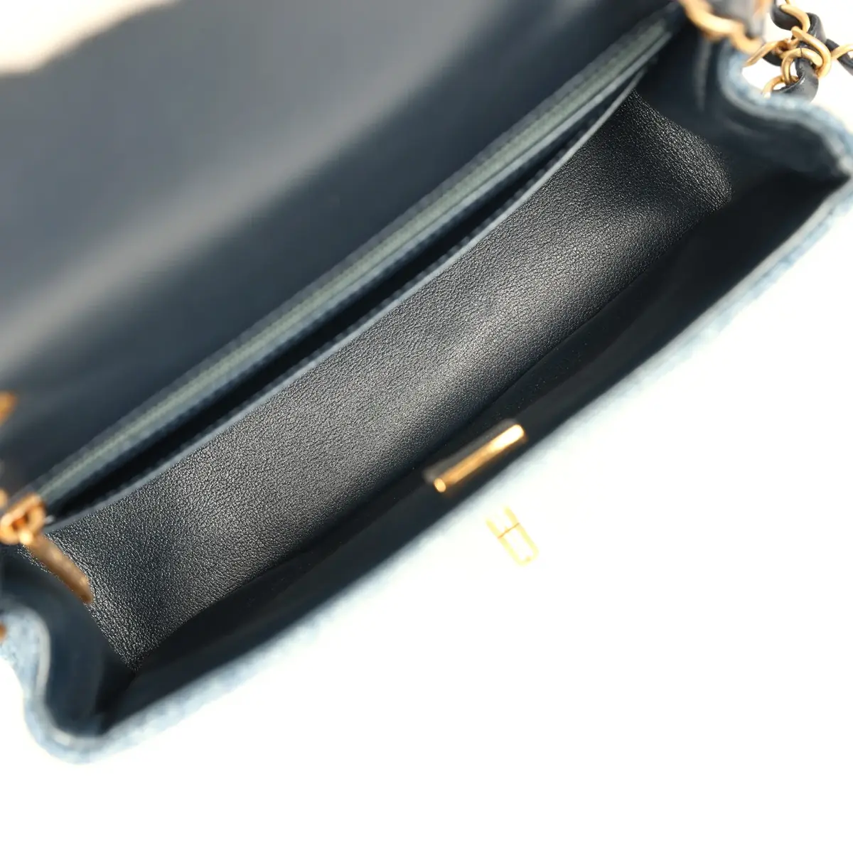 Chanel Chanel Mini Rectangular Flap Bag Blue Ombre Denim Brushed Gold Hardware | Thumbnail 8 Chanel Chanel Mini Rectangular Flap Bag Blue Ombre Denim Brushed Gold Hardware | Thumbnail 8