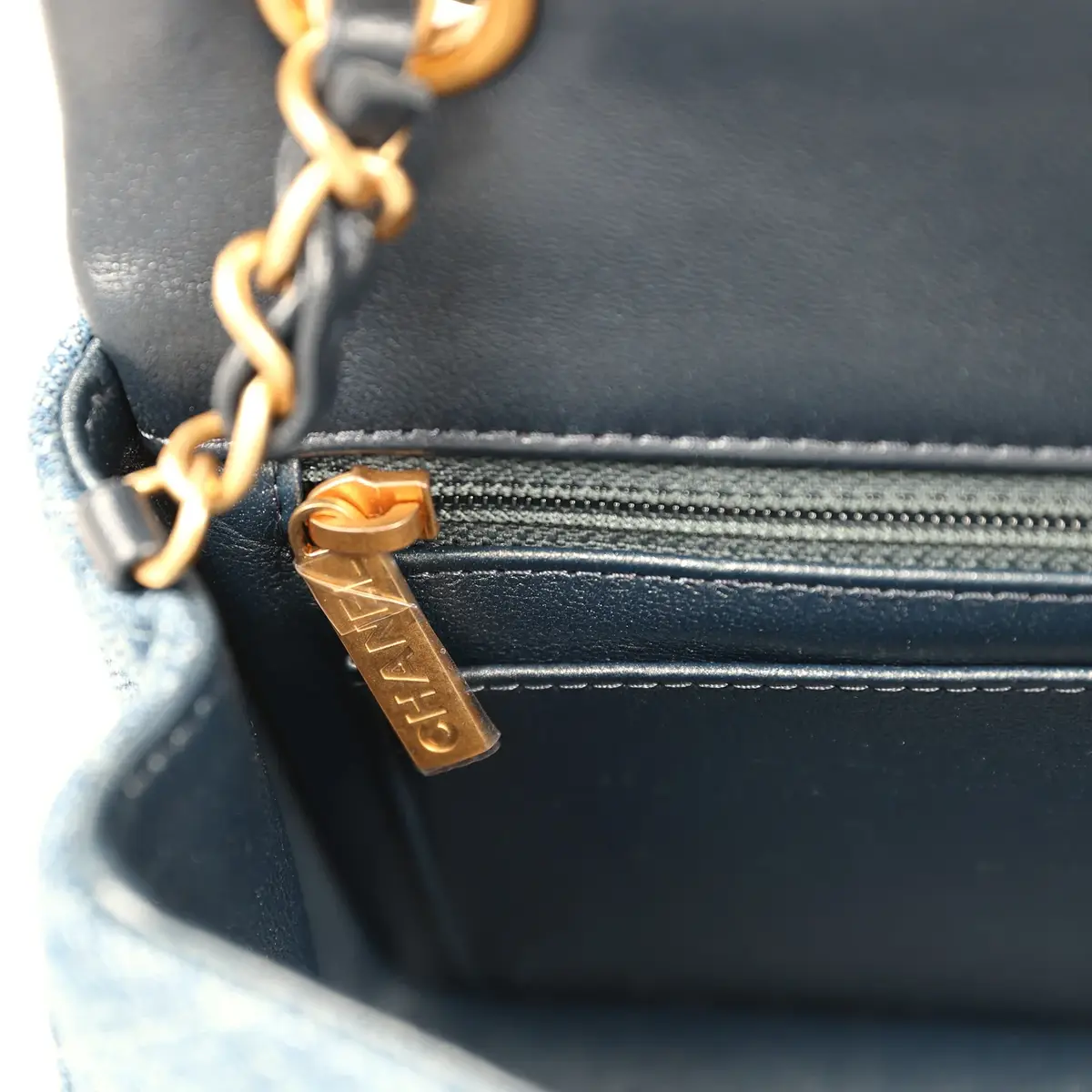 Chanel Chanel Mini Rectangular Flap Bag Blue Ombre Denim Brushed Gold Hardware | Thumbnail 10 Chanel Chanel Mini Rectangular Flap Bag Blue Ombre Denim Brushed Gold Hardware | Thumbnail 10