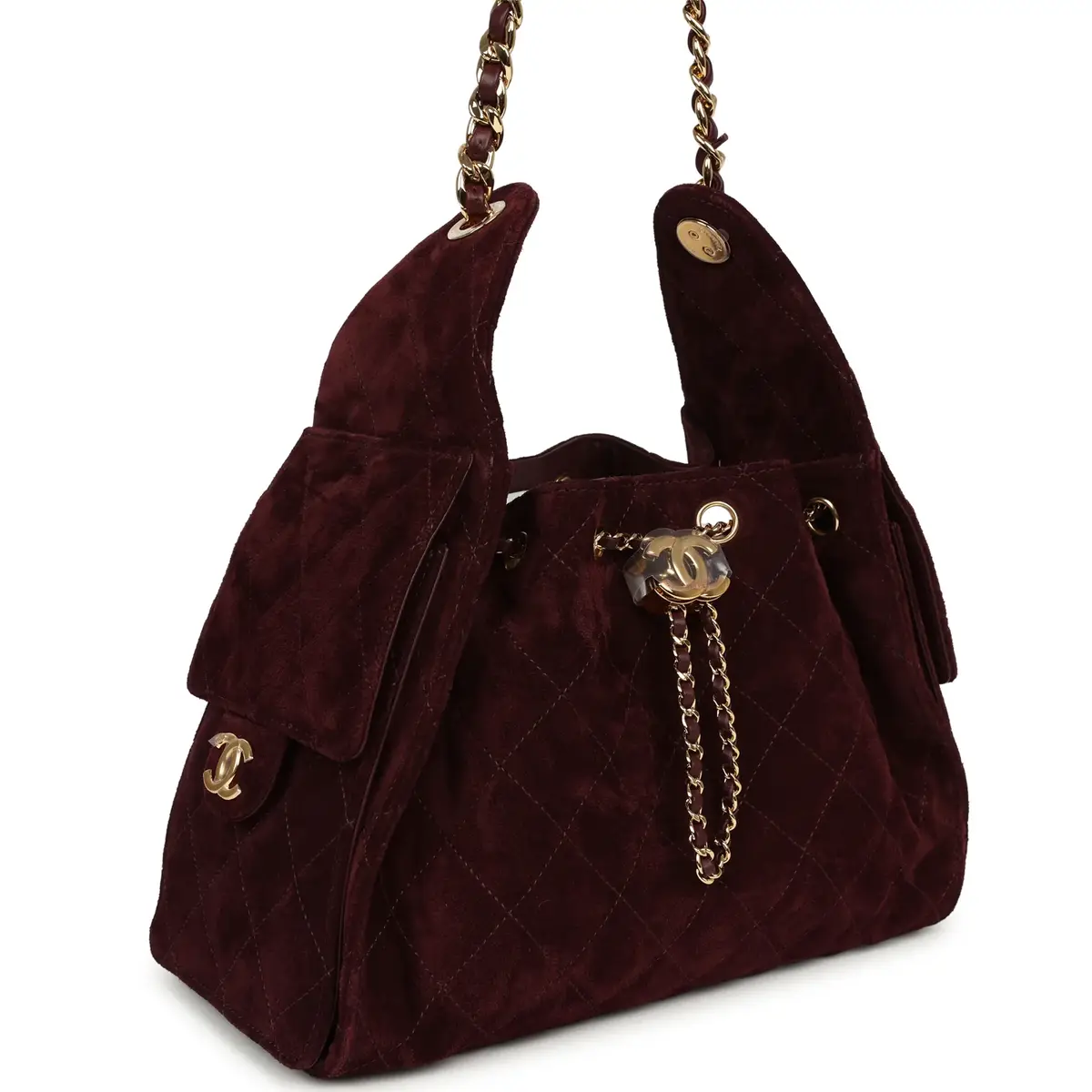 Chanel Chanel Small 25 Hobo Bag Burgundy Suede Gold Hardware | Thumbnail 2 Chanel Chanel Small 25 Hobo Bag Burgundy Suede Gold Hardware | Thumbnail 2